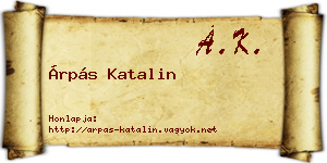 Árpás Katalin névjegykártya